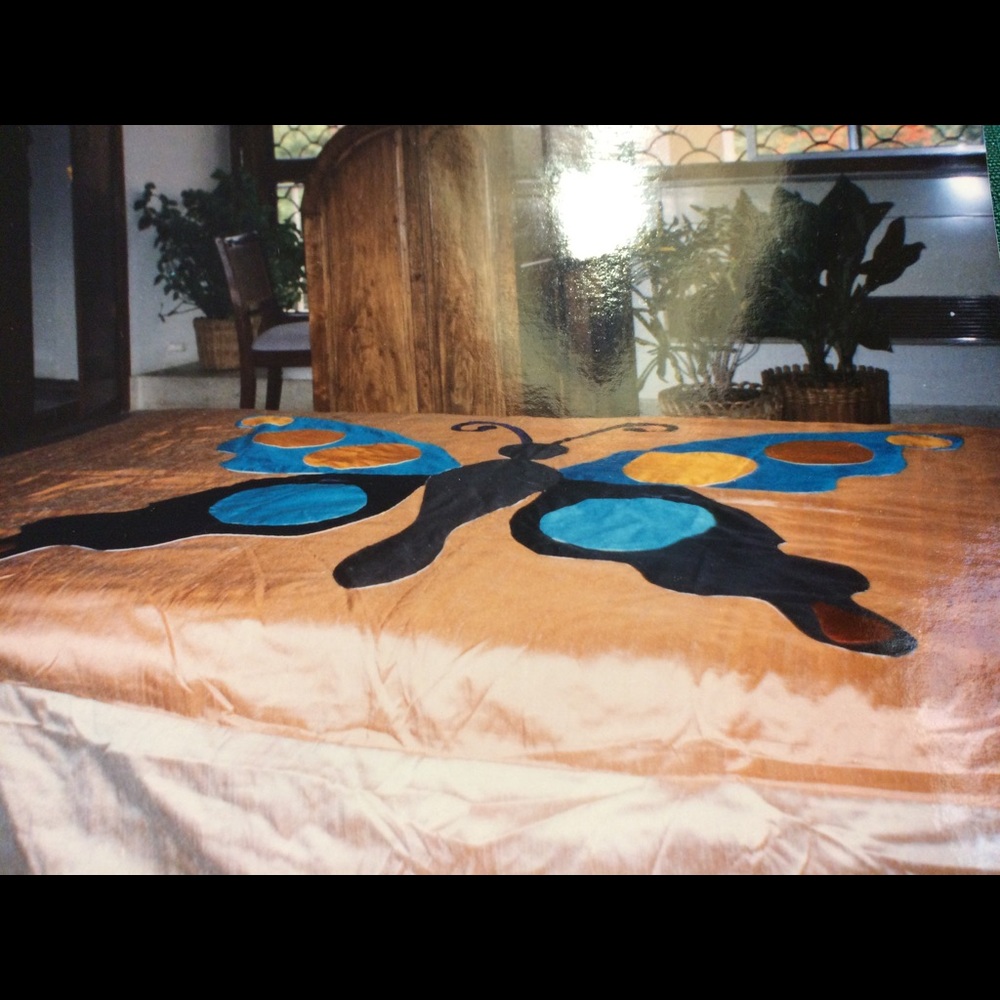 Bed cover 100% raw silk